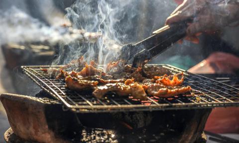 Barbeque on a grill. 