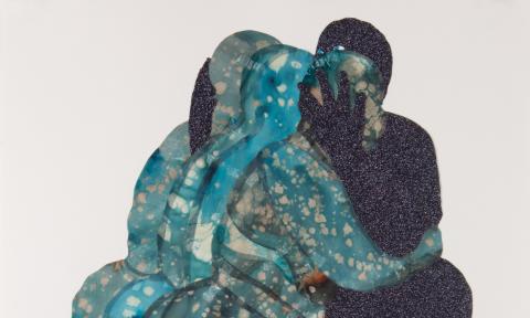 A detail of a sculpture by M. Florine Démosthène