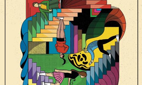 A detail section of the poster for the play Shifted, art created by Hvyllya