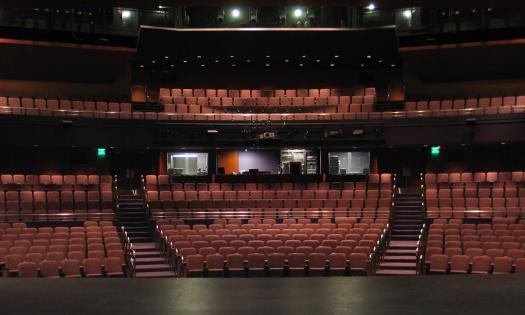 Lewis Auditorium at Flagle College, as seen from the stage before an event