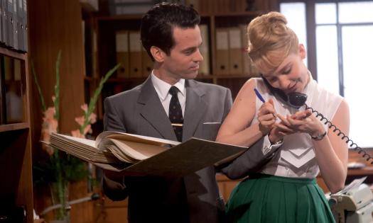 Characters, Rose and Louis, in a scene from "Populaire"