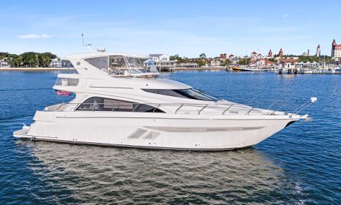 The power yacht "L'Oceano" in the waters off St. Augustine on a sunny day