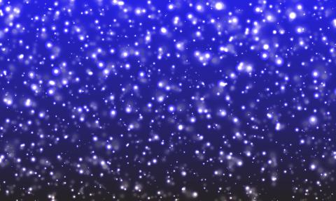 Bright and twinkling lights against a blue background