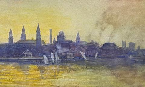 A painting by Fellix F. de Crano, "St Augustine Skyline" created in 1903