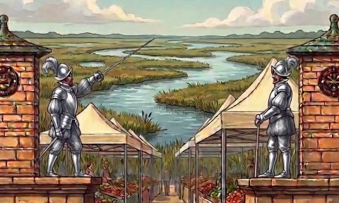 The gates leading to a market