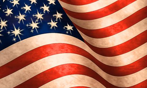 An image of the U.S. flag, waving