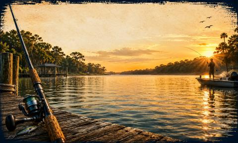 The Matanzas River at sunset from Genung's Fish Camp