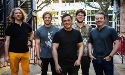 The five members of the Dave Matthews Tribute Band