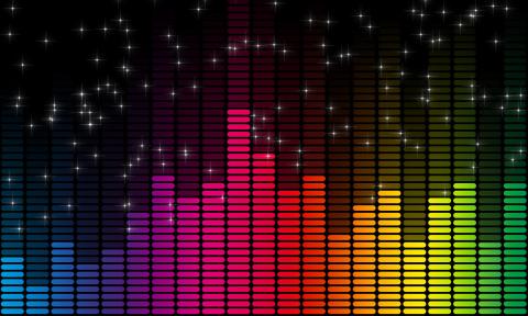 Colorful DJ sound waves