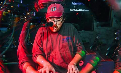 A performer on keyboards
