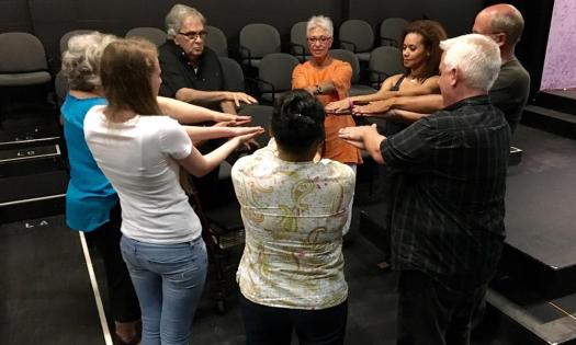A team building exercise at The Adventure Project's Improv Basics class in St. Augustine, FL.