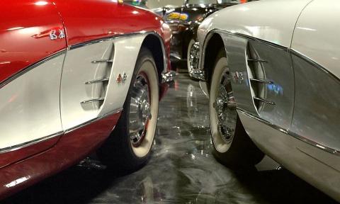 Twin Corvettes at Classic Car Museum of St. Augustine.