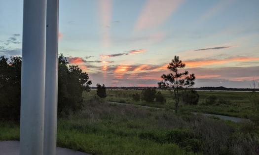 The sunrise as seen near the Freedom Chimes at the Robert B. Hayling Park in St. Augustine