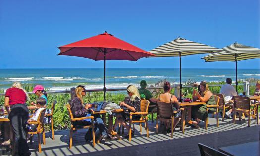 The Reef Restaurant deck view to the Atlantic ocean in the background