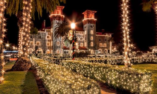 The Lightner Grounds in St. Augustine, with thousands of white lights