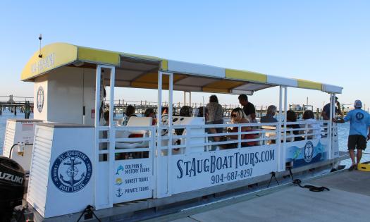 St. Augustine Boat Tours on the dock before an evening cruise