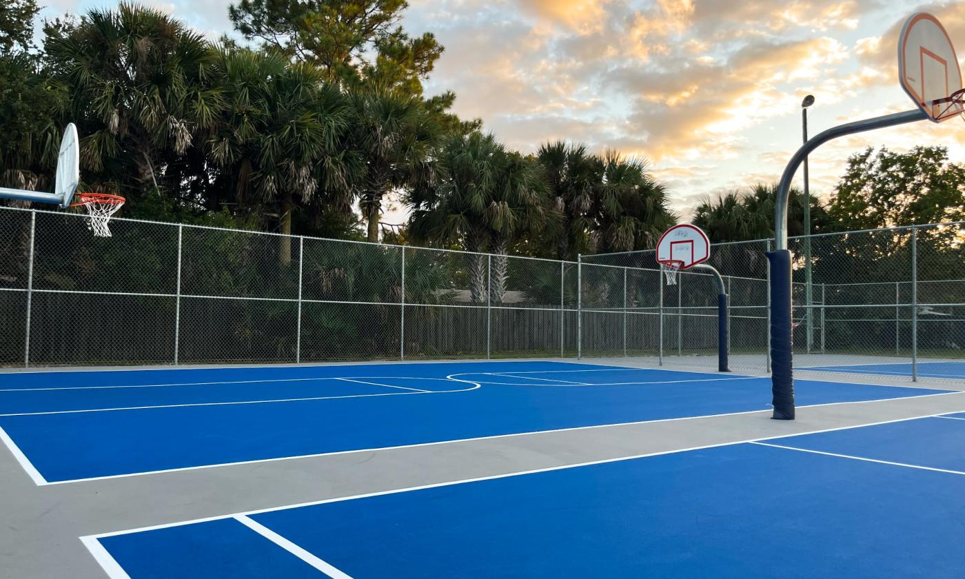 DeLeon Shores Park basketball courts in Ponte Vedra Beach. 