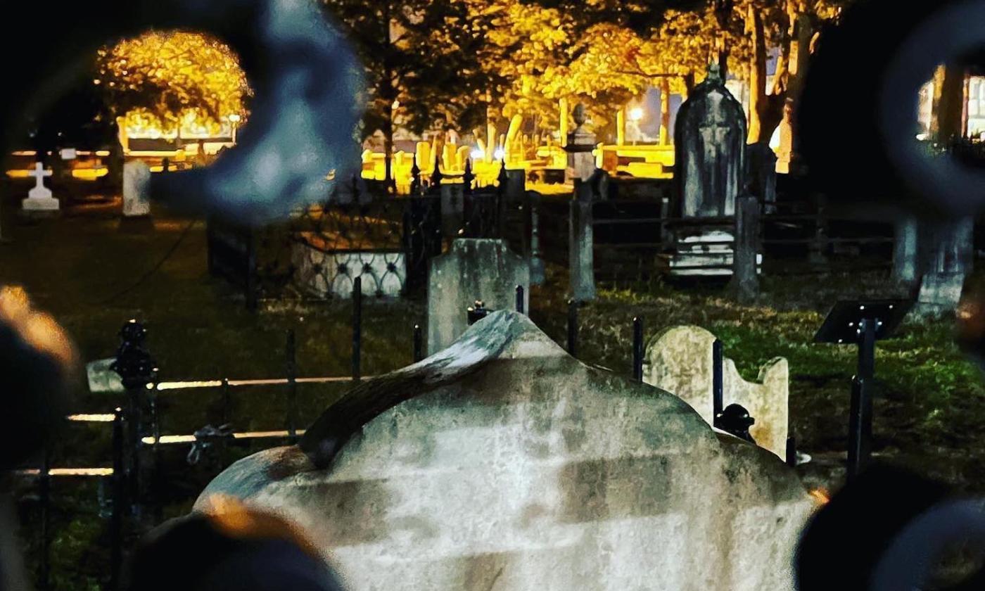 A graveyard visit on the Haunting Hour St. Augustine tour.