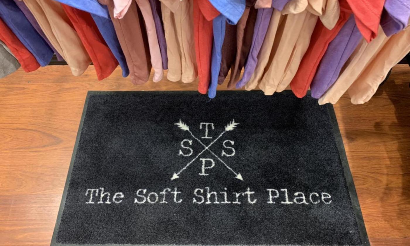 The Soft Shirt Place Sign