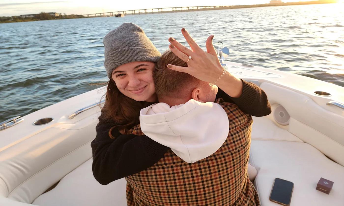 An engagement on an Adventure in Paradise cruise.