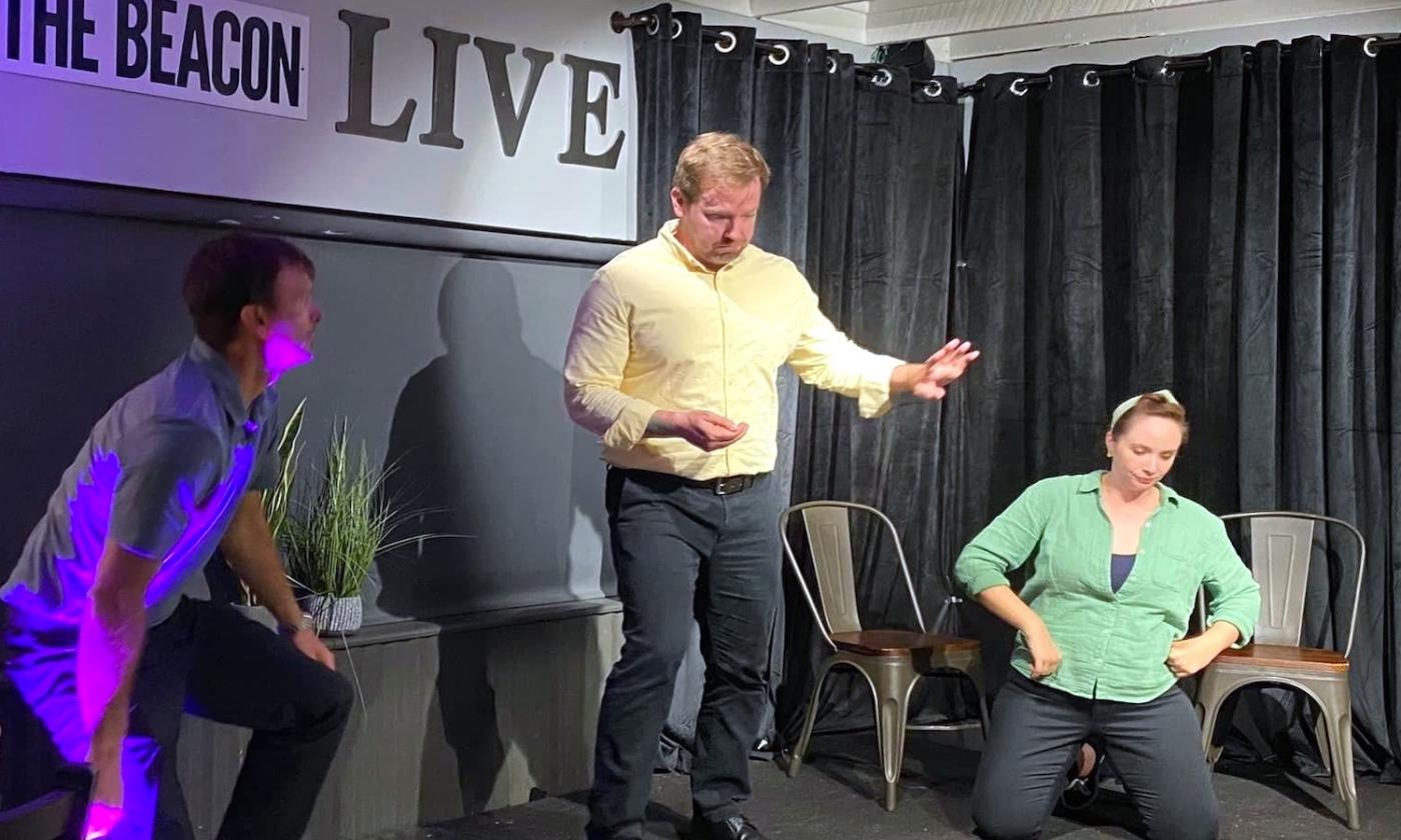 The Adventure Project players performing in an improv comedy show at The Beacon