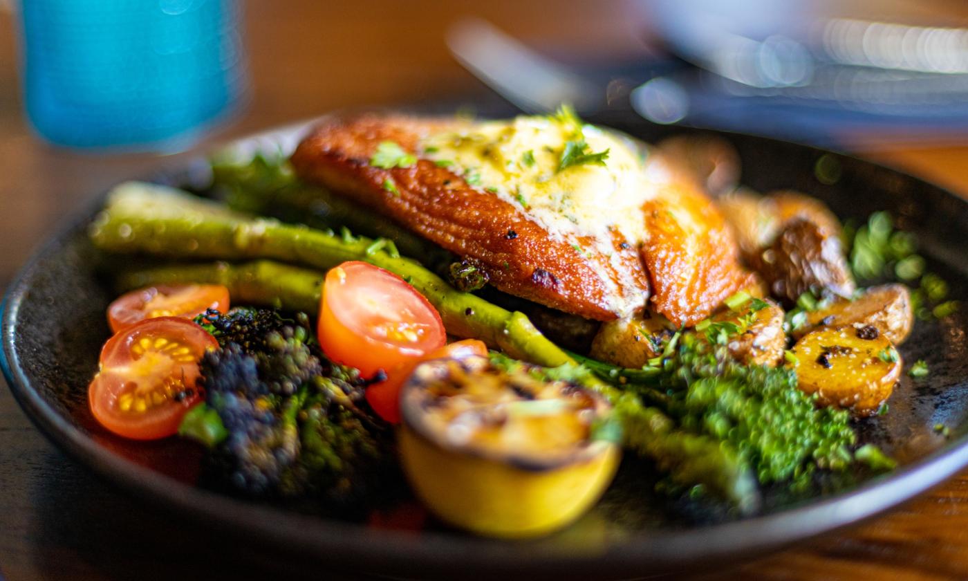 A seafood and asparagus dish offered at the Castillo Craft Bar + Kitchen in St. Augustine