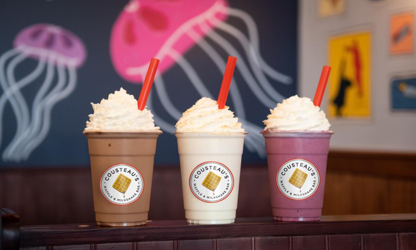 Milkshakes from Cousteau's Waffle and Milkshake Bar.