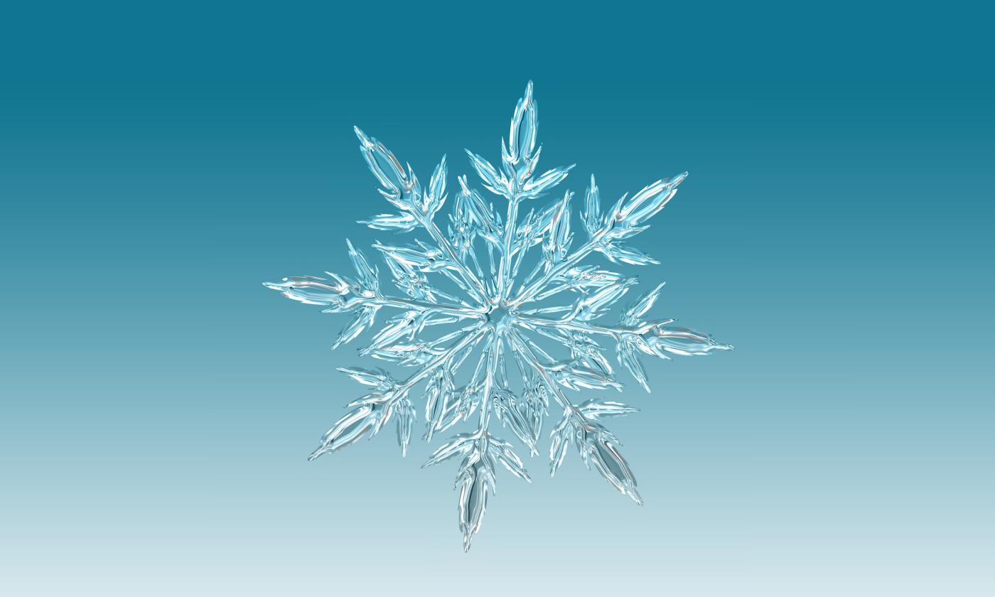 A snowflake against a teal background