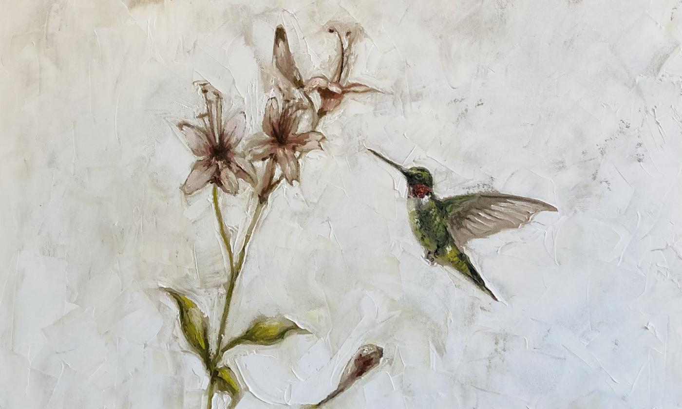 Hummingbird painting by Gloria Grace — Gloria Grace Art Studio in Uptown San Marco