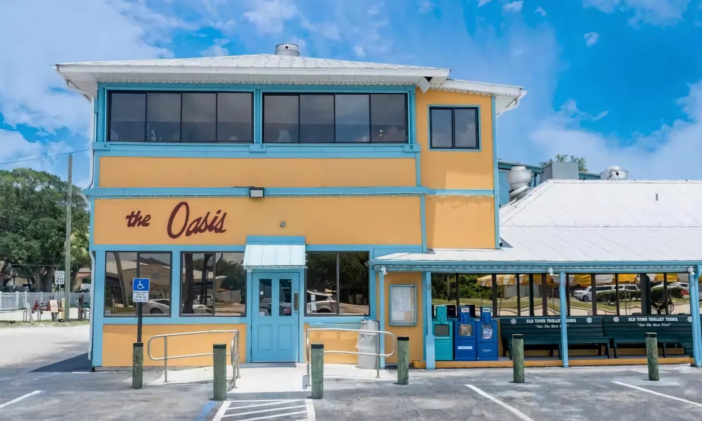 The exterior of the Oasis Deck & Restaurant