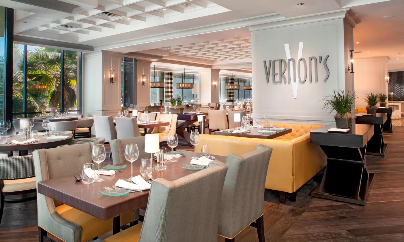 The dining area at Vernon's Restaurant