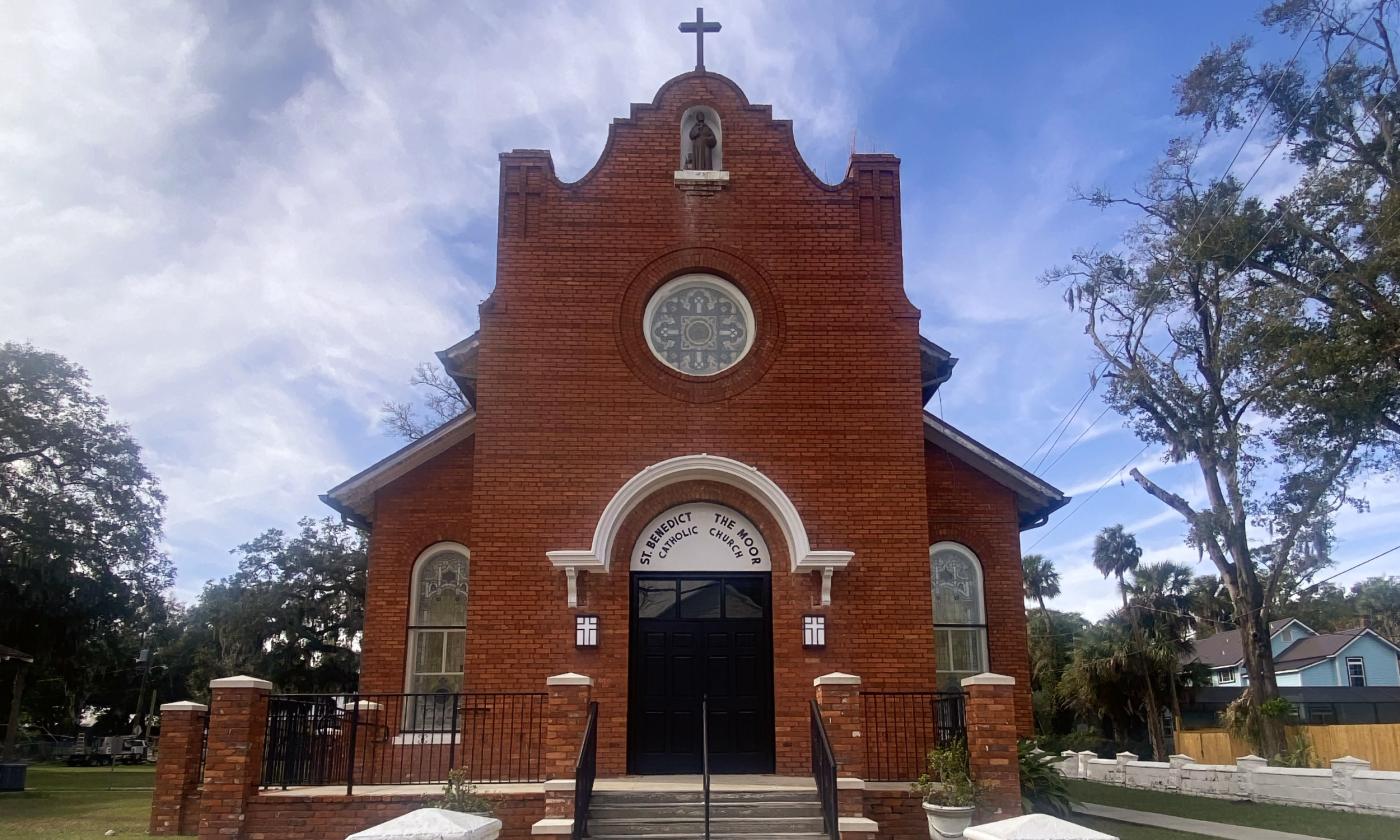 The front exterior viewpoint of St. Benedict the Moor