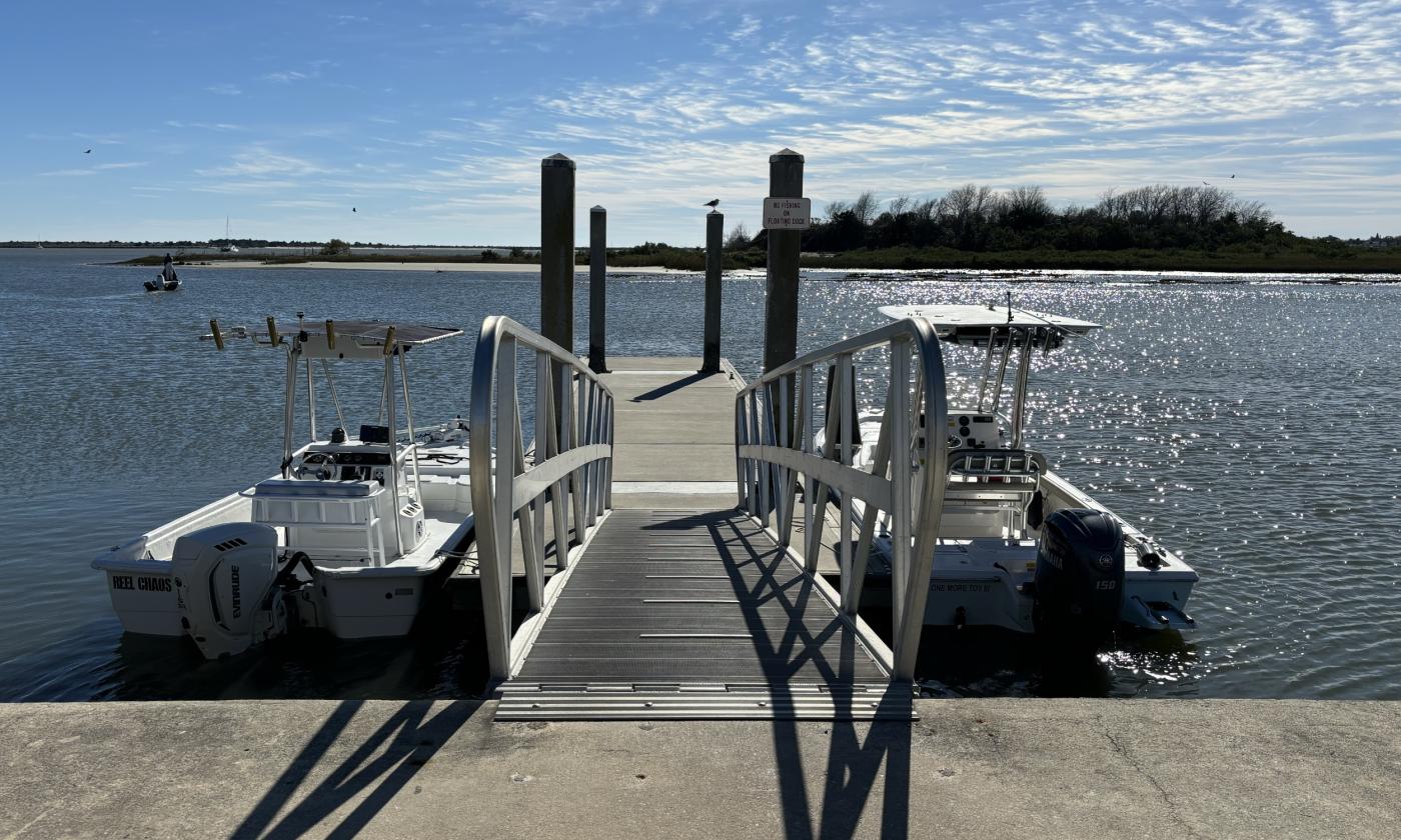 One of the docks on property