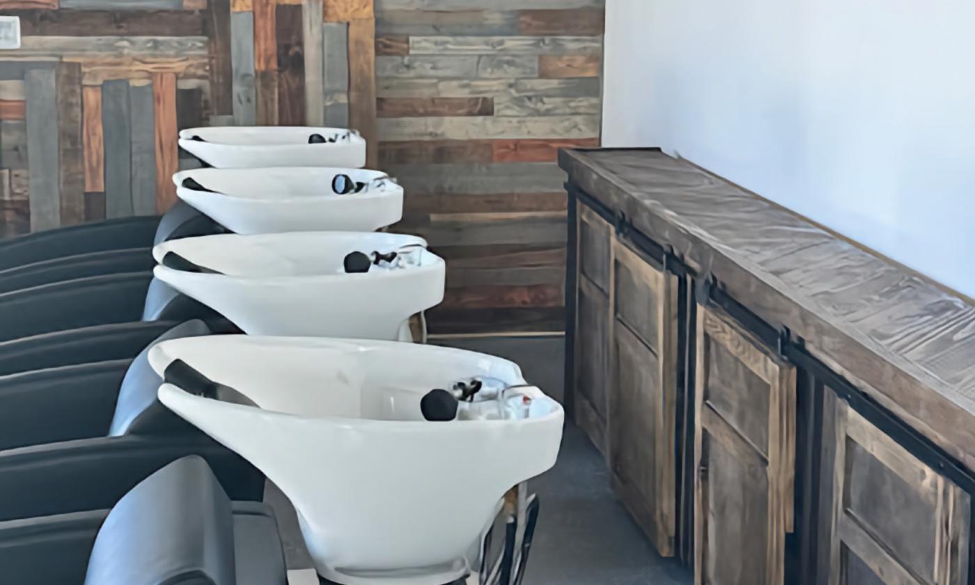 The hair-washing station at D'Zine Salon