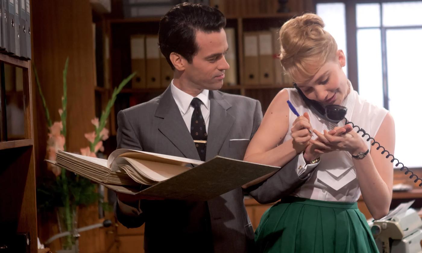 Characters, Rose and Louis, in a scene from "Populaire"