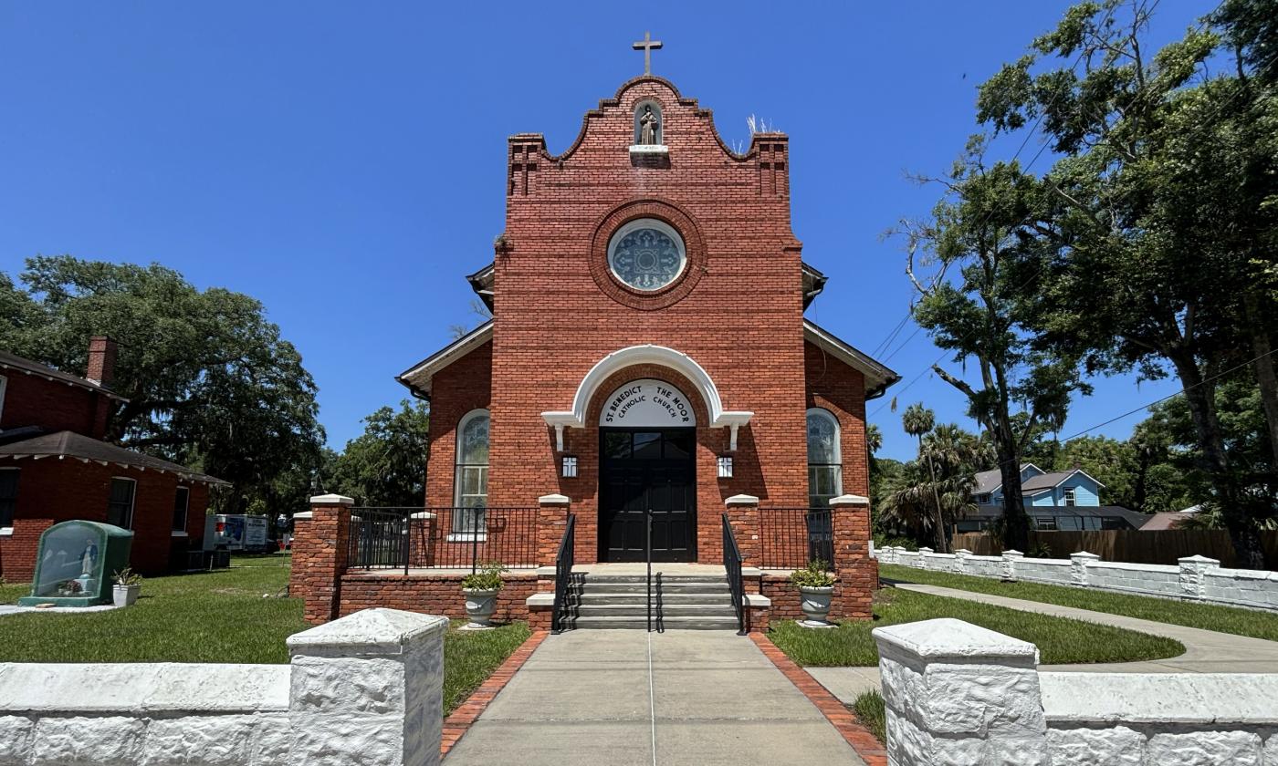 The exterior of St. Benedict the Moor Catholic Church