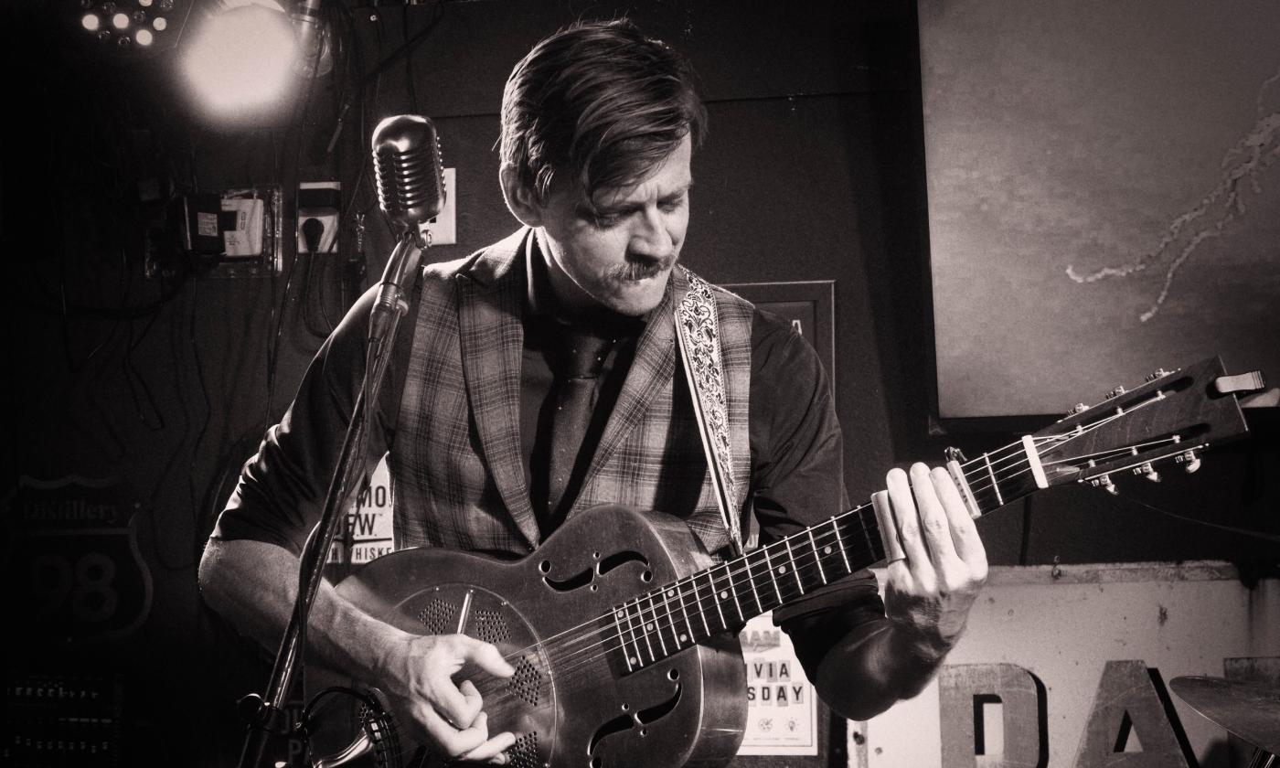 Corey Hall playing the steel guitar