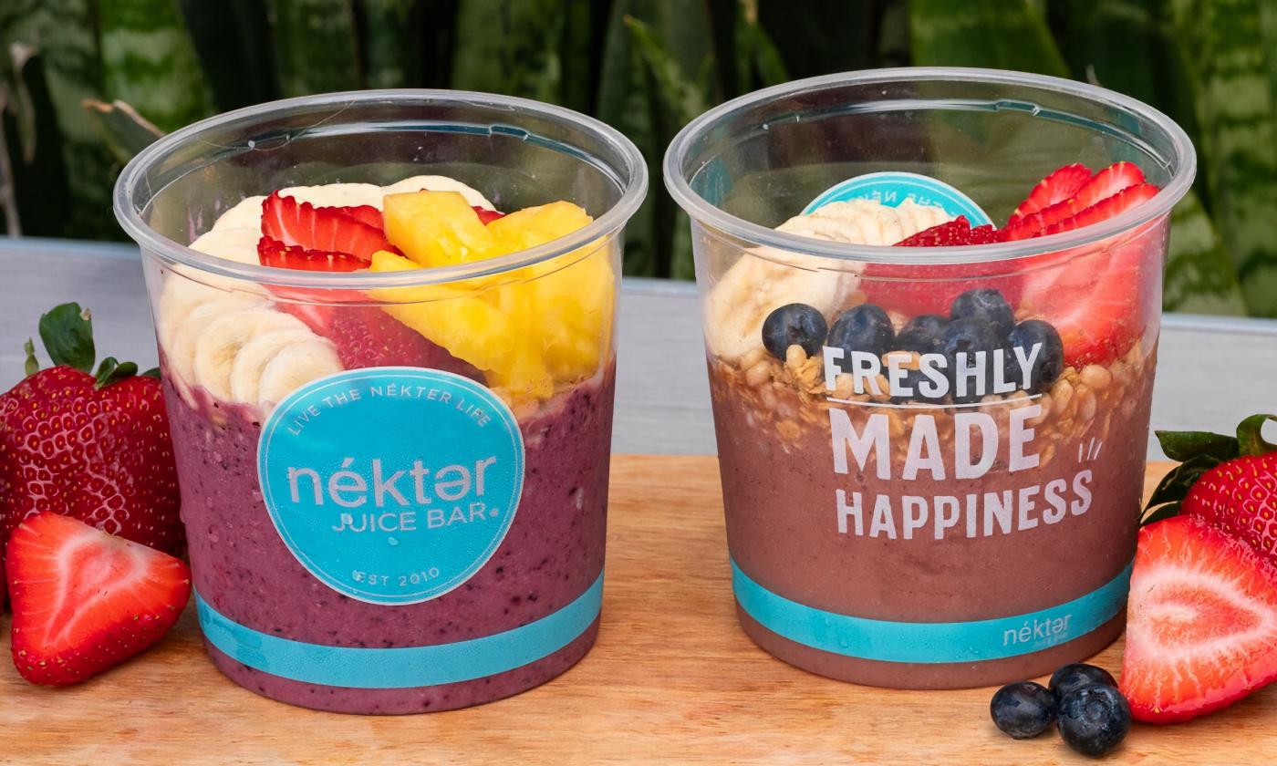 Açaí bowls with various toppings