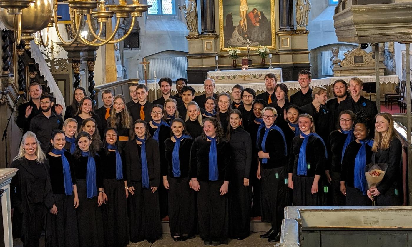 The UNF choir in a beautiful old church in Estonia in 2024