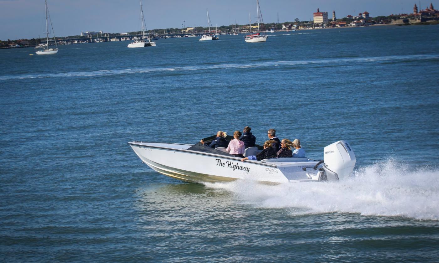 "The Highway" boat taking guests out on the water