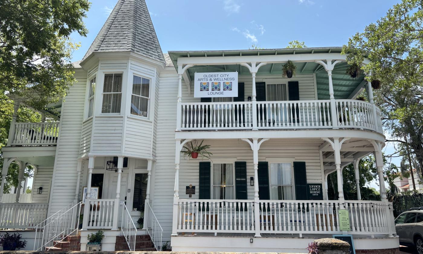 The exterior of the historic Xavier Lopez House
