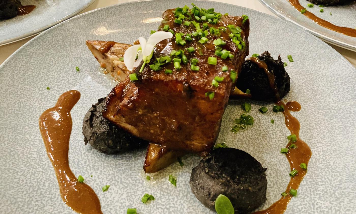 A dish of lechon kawali served by Chef Tadd Anthony