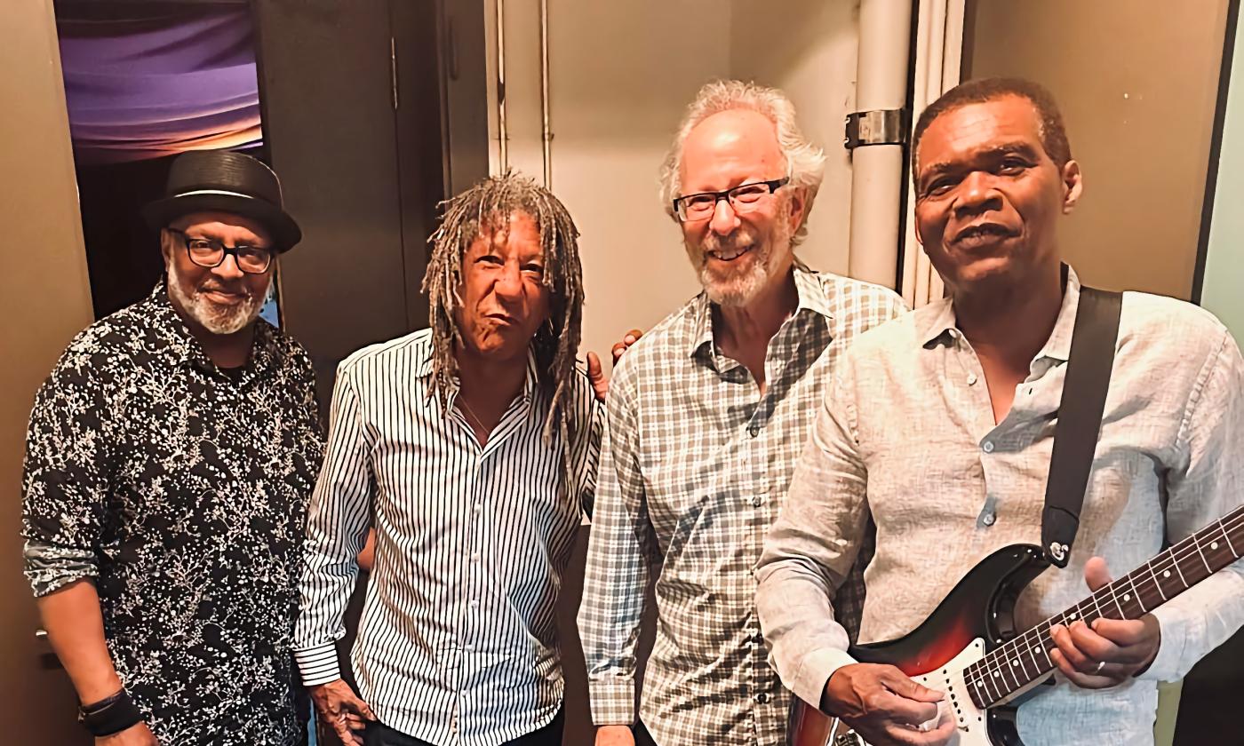 The four members of the Robert Cray Band backstage