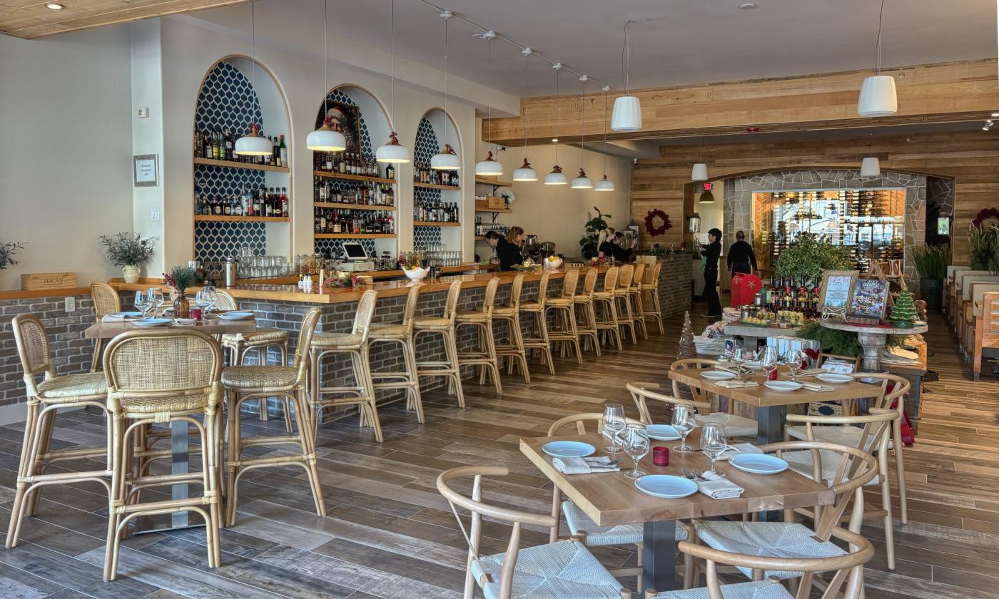 The overall space at the restaurant and wine market