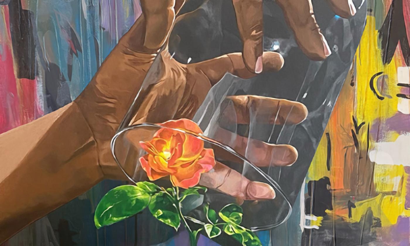 A painting from the "Opening New Doors" exhibit