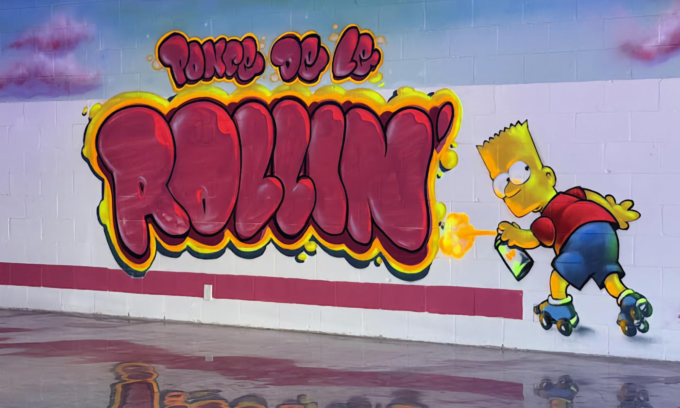 Retro graffiti displayed on the wall