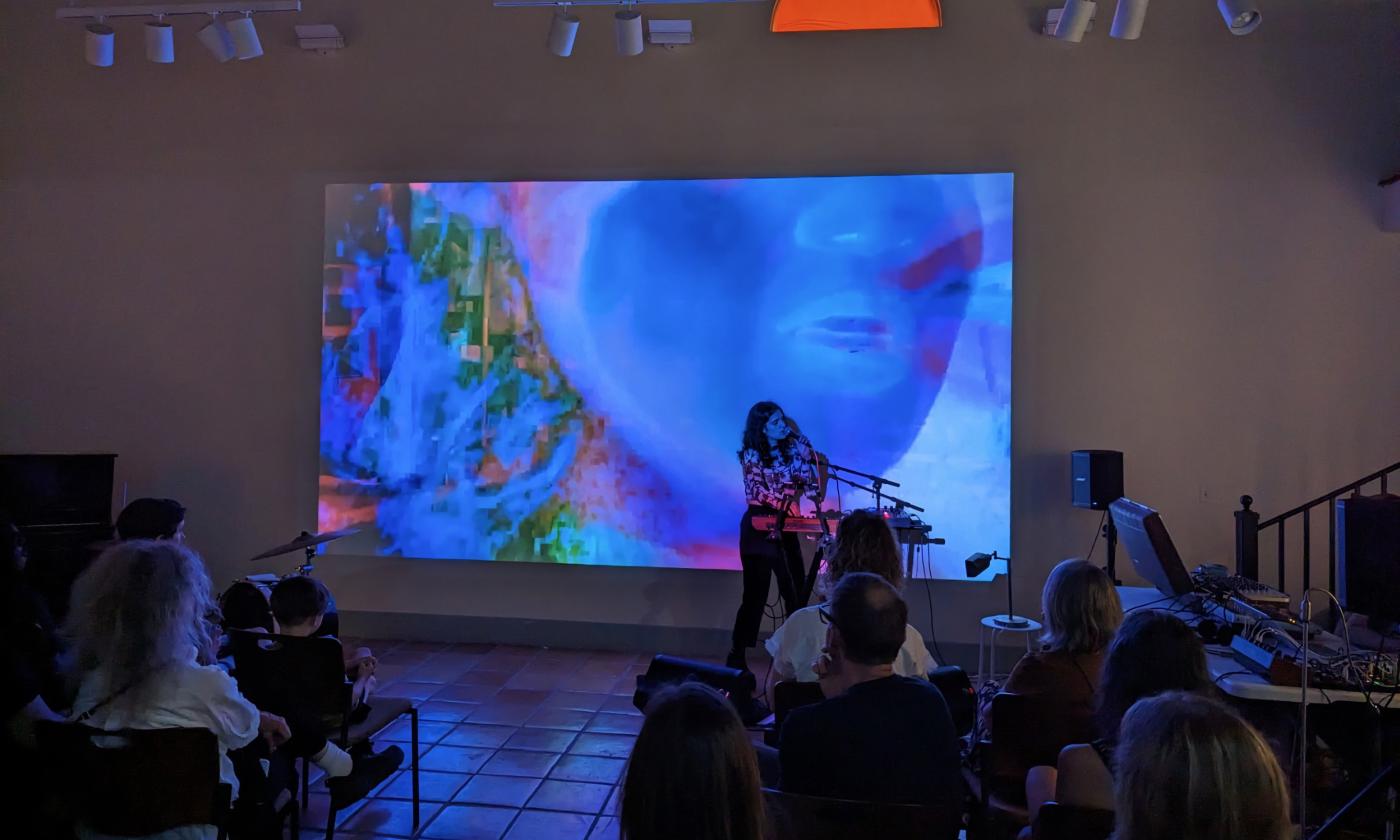 An artist performing at the Finger Mullet Festival