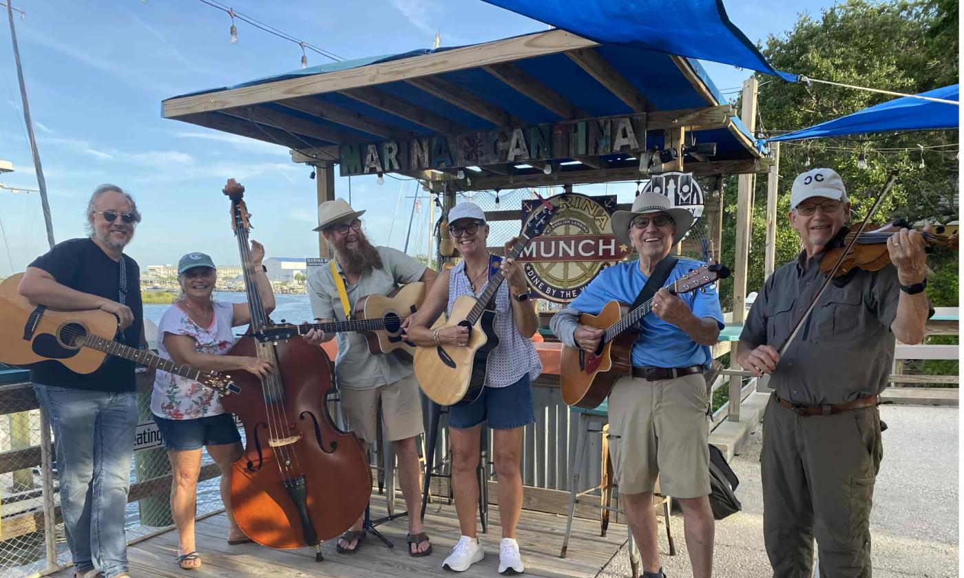Musicians at Marina Munch ready for the Thursday Jam