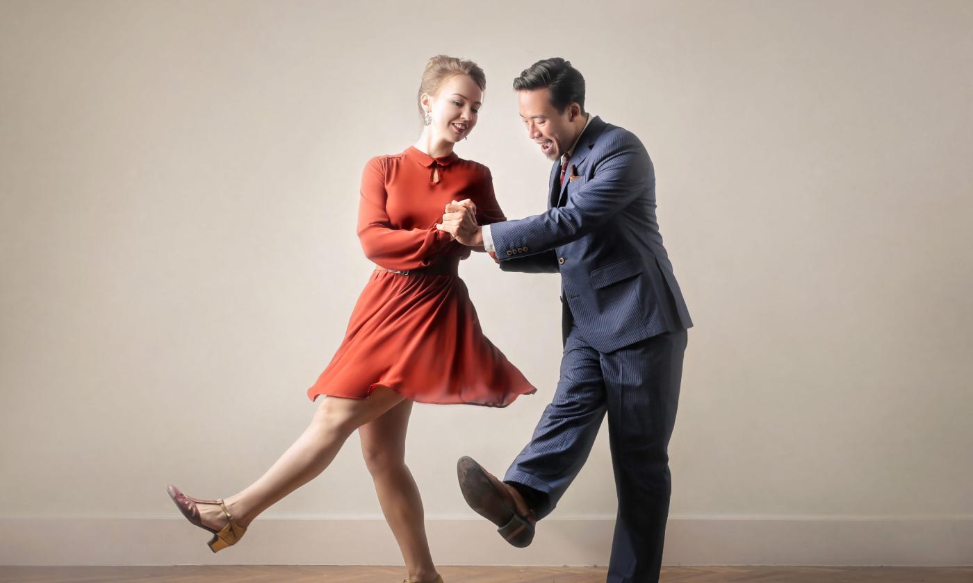 Partners doing the swing dance