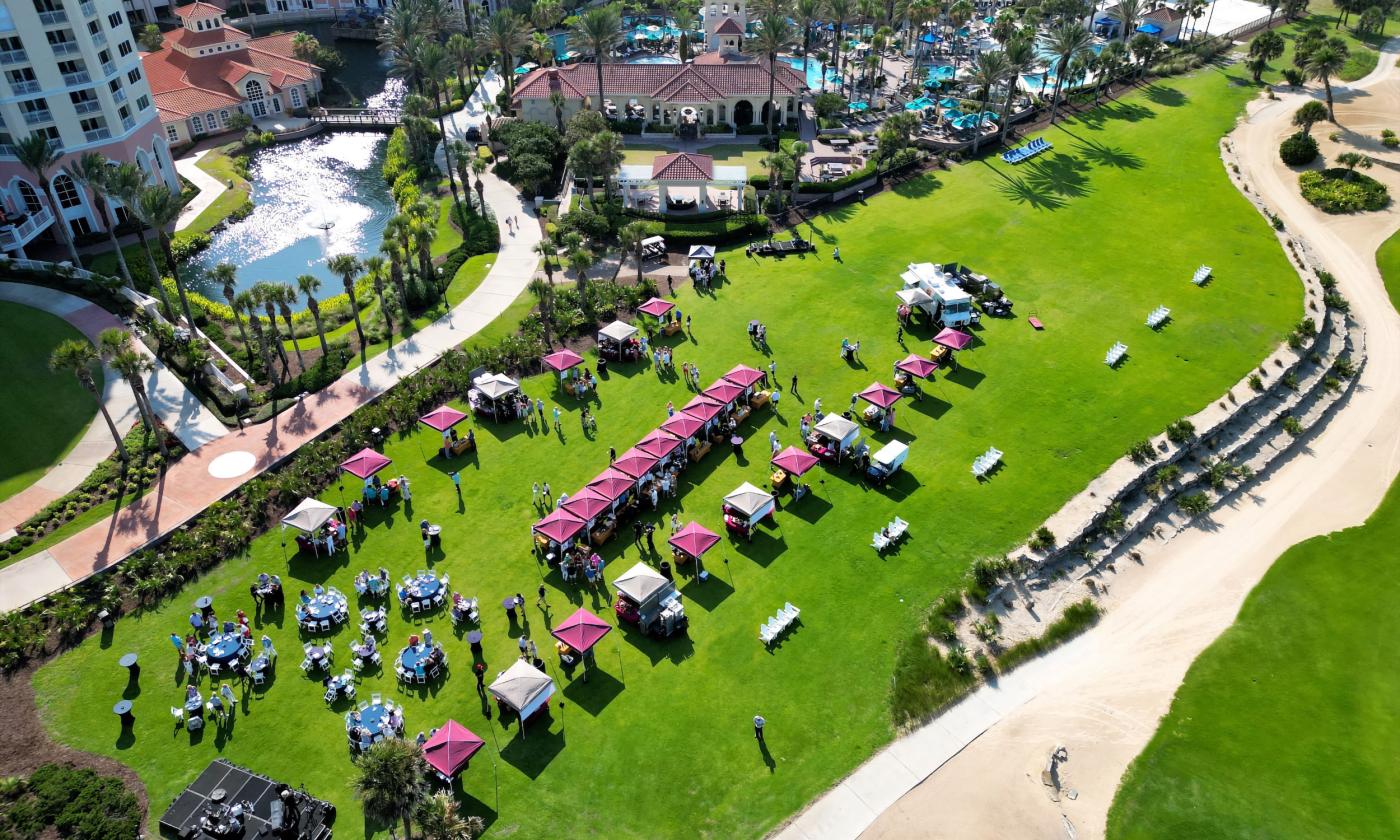 The Hammock Beach Food and Wine fest seen from a drone